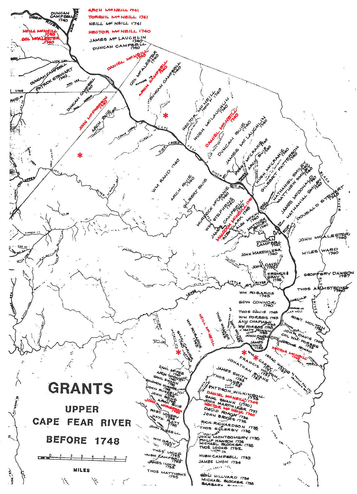 Pre-1748 grant map